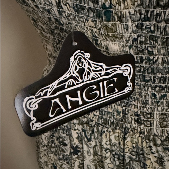 New Angie Green and White Patterned Maxi Dress - Picture 9 of 16